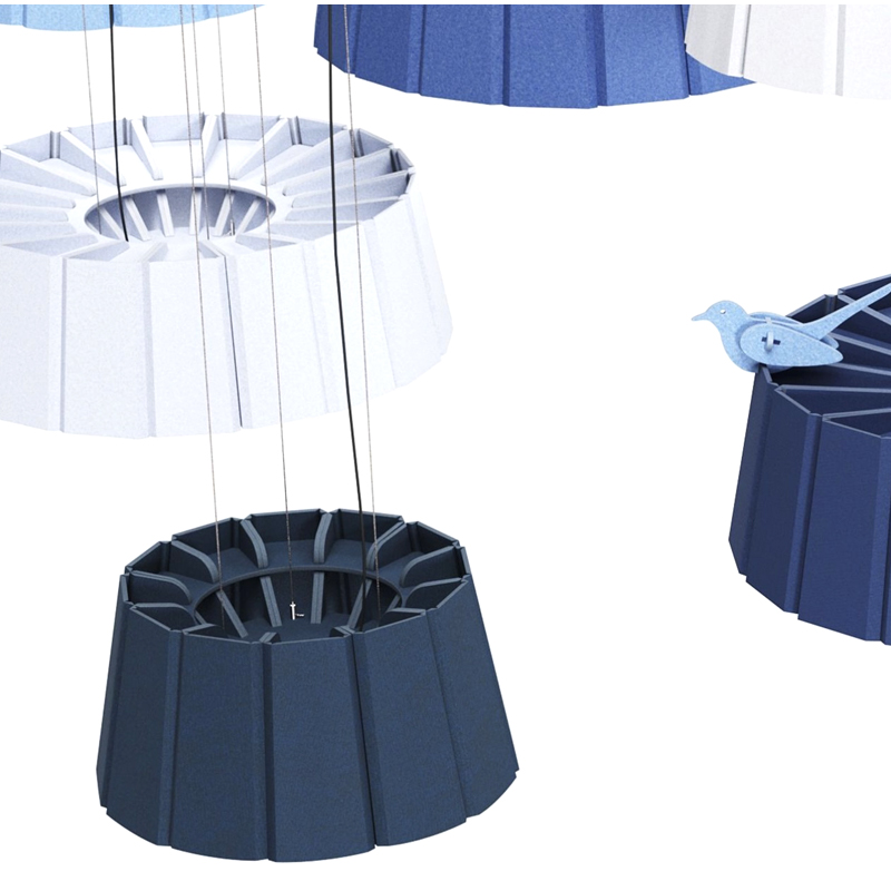 Panel acústico de diseño moderno en tiras de fibra de poliéster, ecológico y fonoabsorbente Ideal para gimnasios y espacios comerciales Panel acústico de diseño moderno en tiras de fibra de poliéster, ecológico y fonoabsorbente Ideal para gimnasios y espacios comerciales