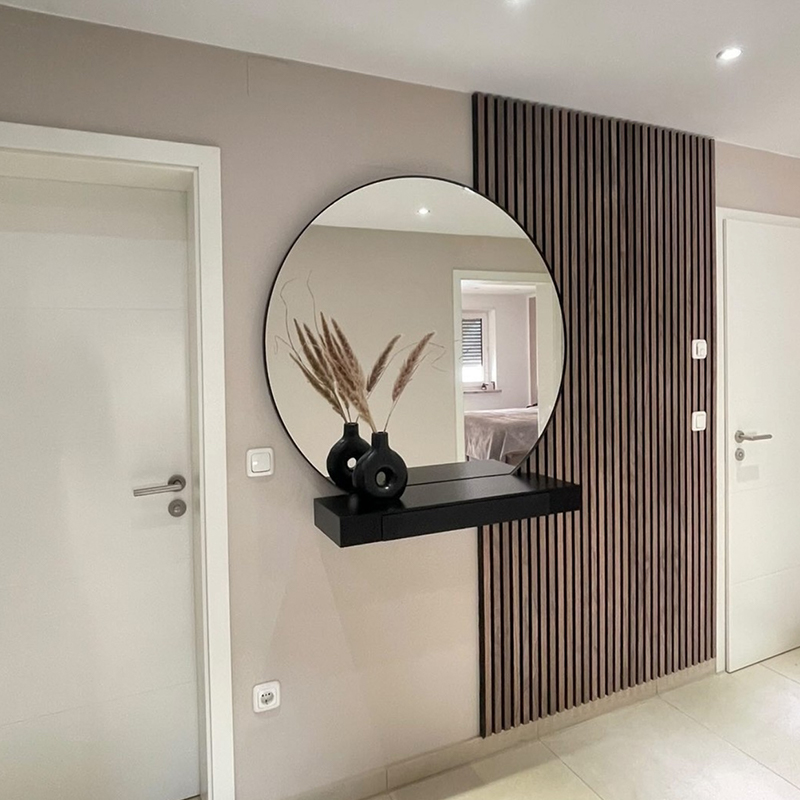 Panel acústico de listones de madera Akupanel Panel decorativo 3D fonoabsorbente para interiores Panel acústico de listones de madera Akupanel Panel decorativo 3D fonoabsorbente para interiores