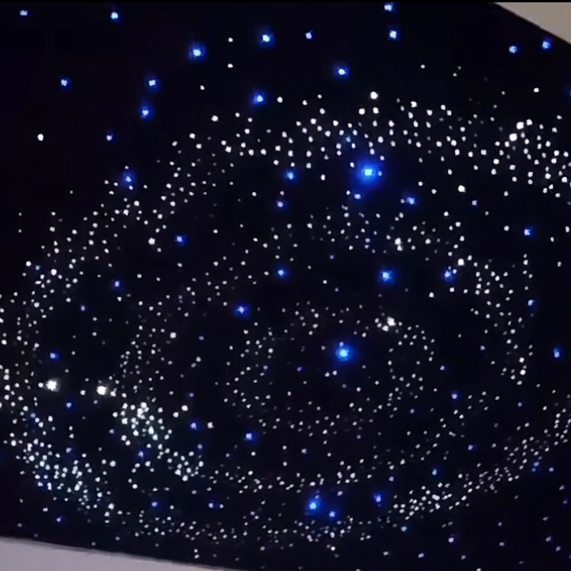 Panel de techo acústico Starry Sky con fibra óptica Decoración lumínica y absorción de sonido para hogares y espacios comerciales